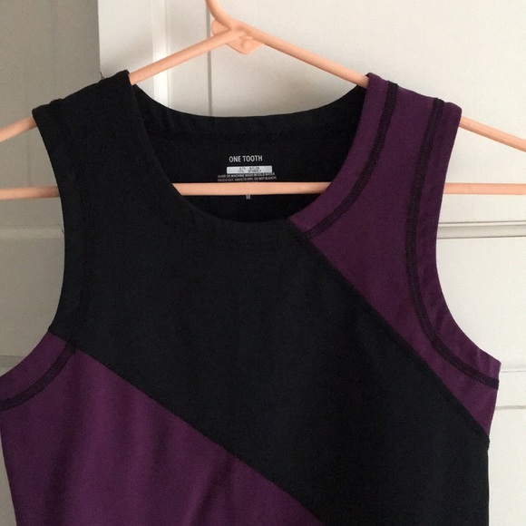 One Tooth black & plum exercise tank - Picture 3 of 3
